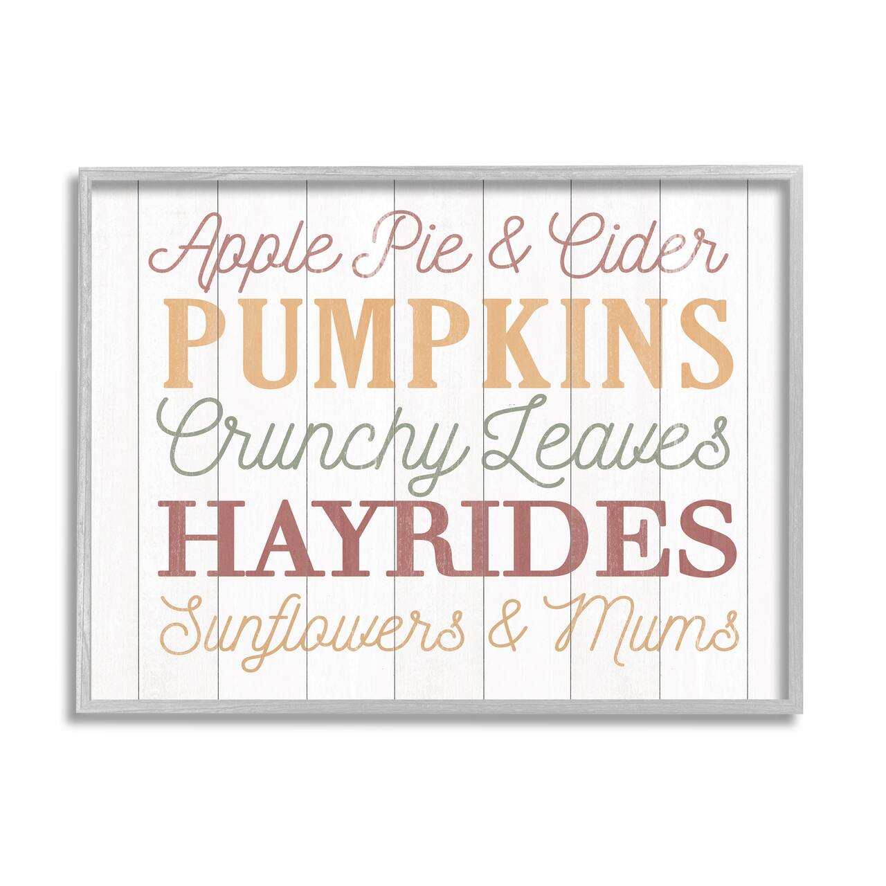 Stupell Industries Autumnal Fun Activities List Framed Giclee Art